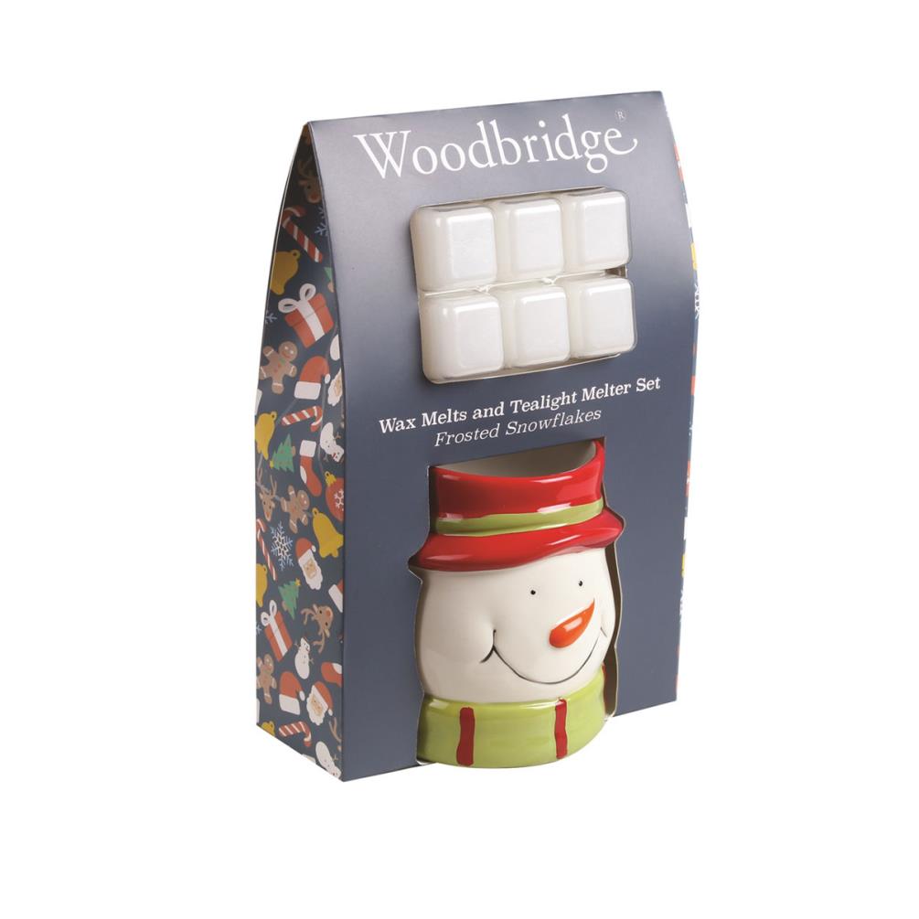 Woodbridge Snowman Frosted Snowflakes Wax Melt Warmer Gift Set £7.19
